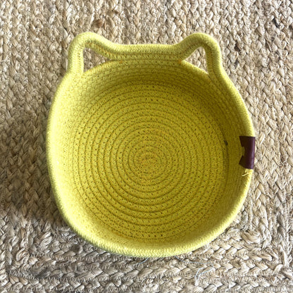 Jute Storage Baskets Multi-Purpose Organizer - YELLOW SET OF 3 (SMALL, MEDIUM, LARGE)