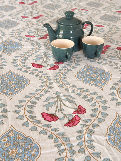 Pastel Blue Cotton Dining Table Covers