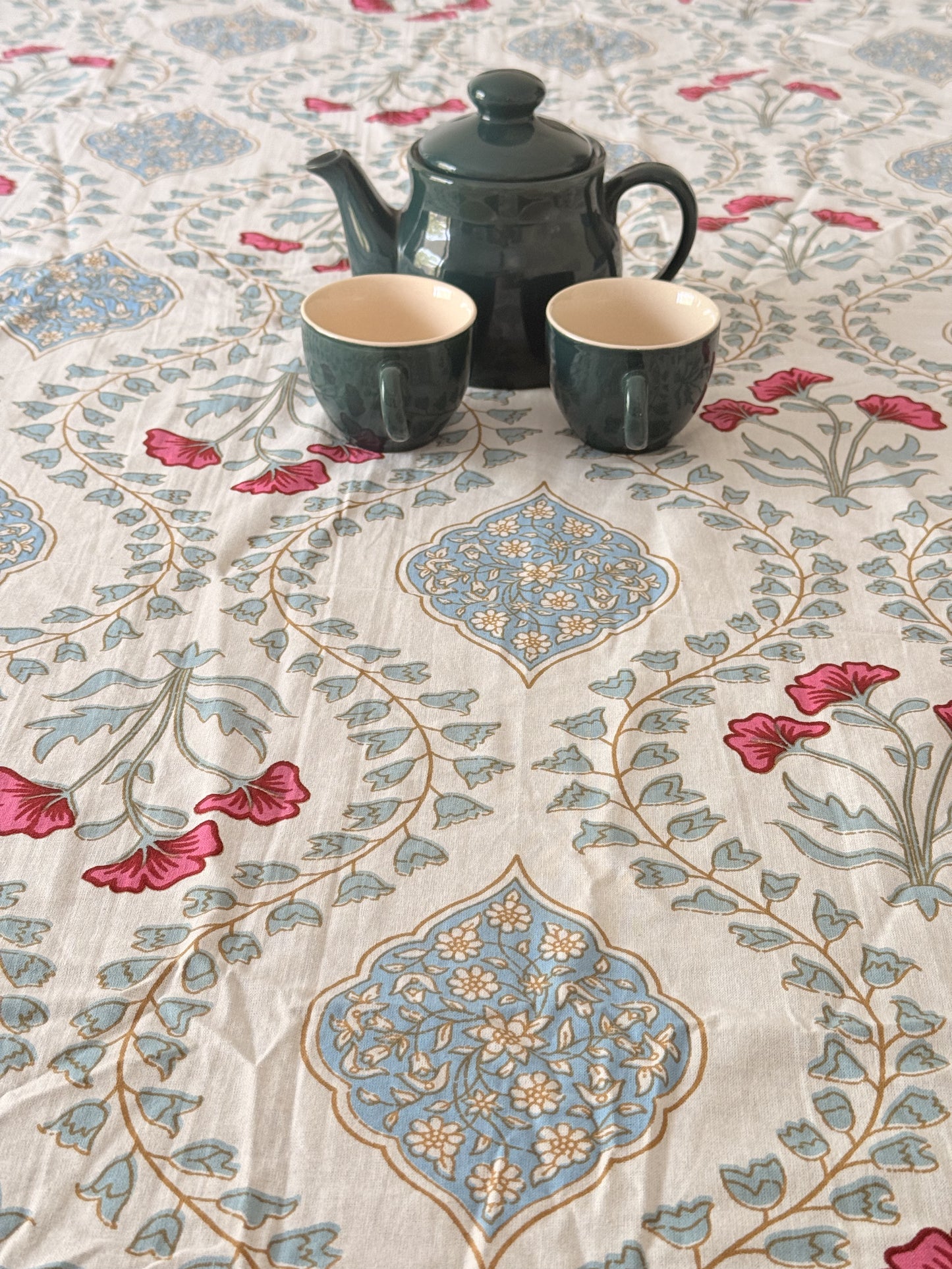 Pastel Blue Cotton Dining Table Covers