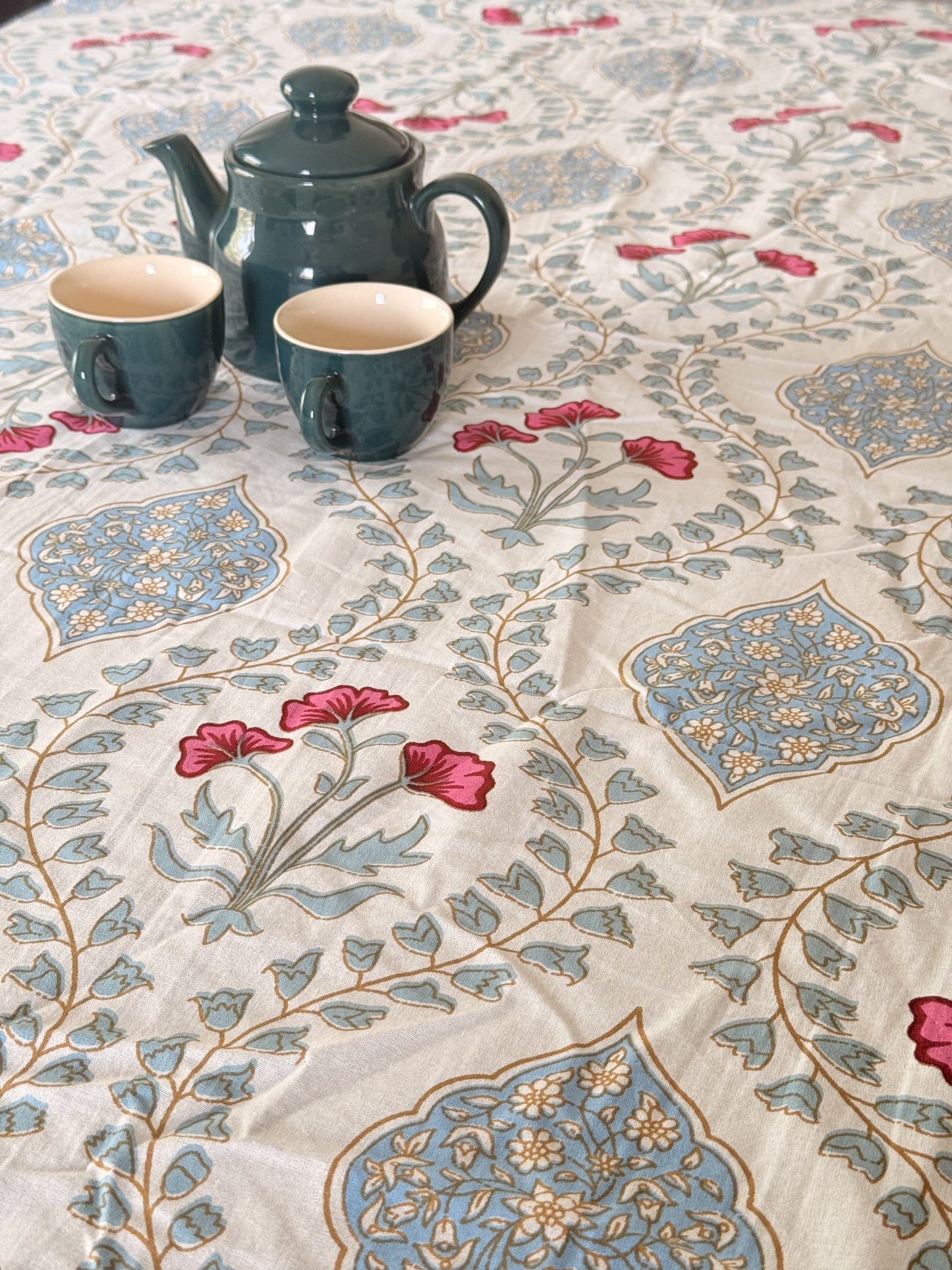 Pastel Blue Cotton Dining Table Covers
