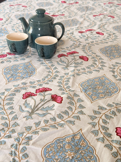 Pastel Blue Cotton Dining Table Covers