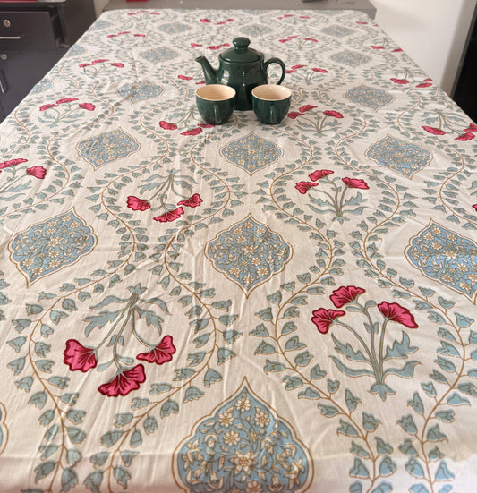 Pastel Blue Cotton Dining Table Covers