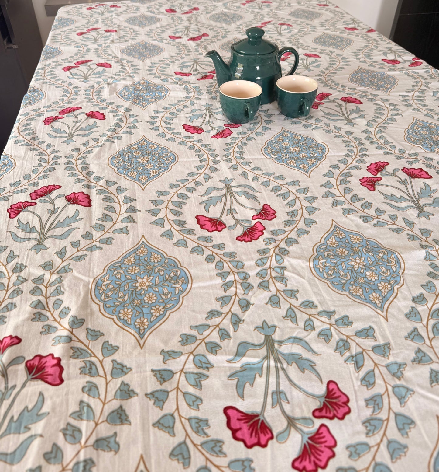 Pastel Blue Cotton Dining Table Covers