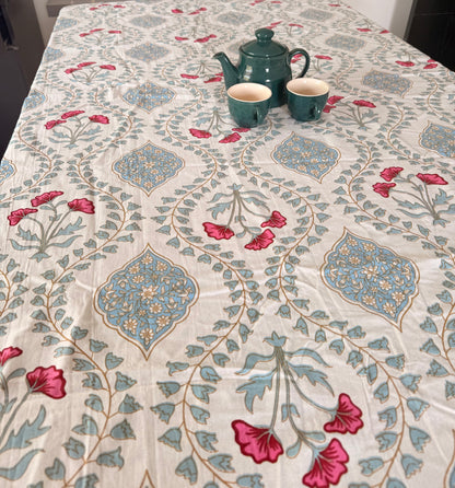 Pastel Blue Cotton Dining Table Covers