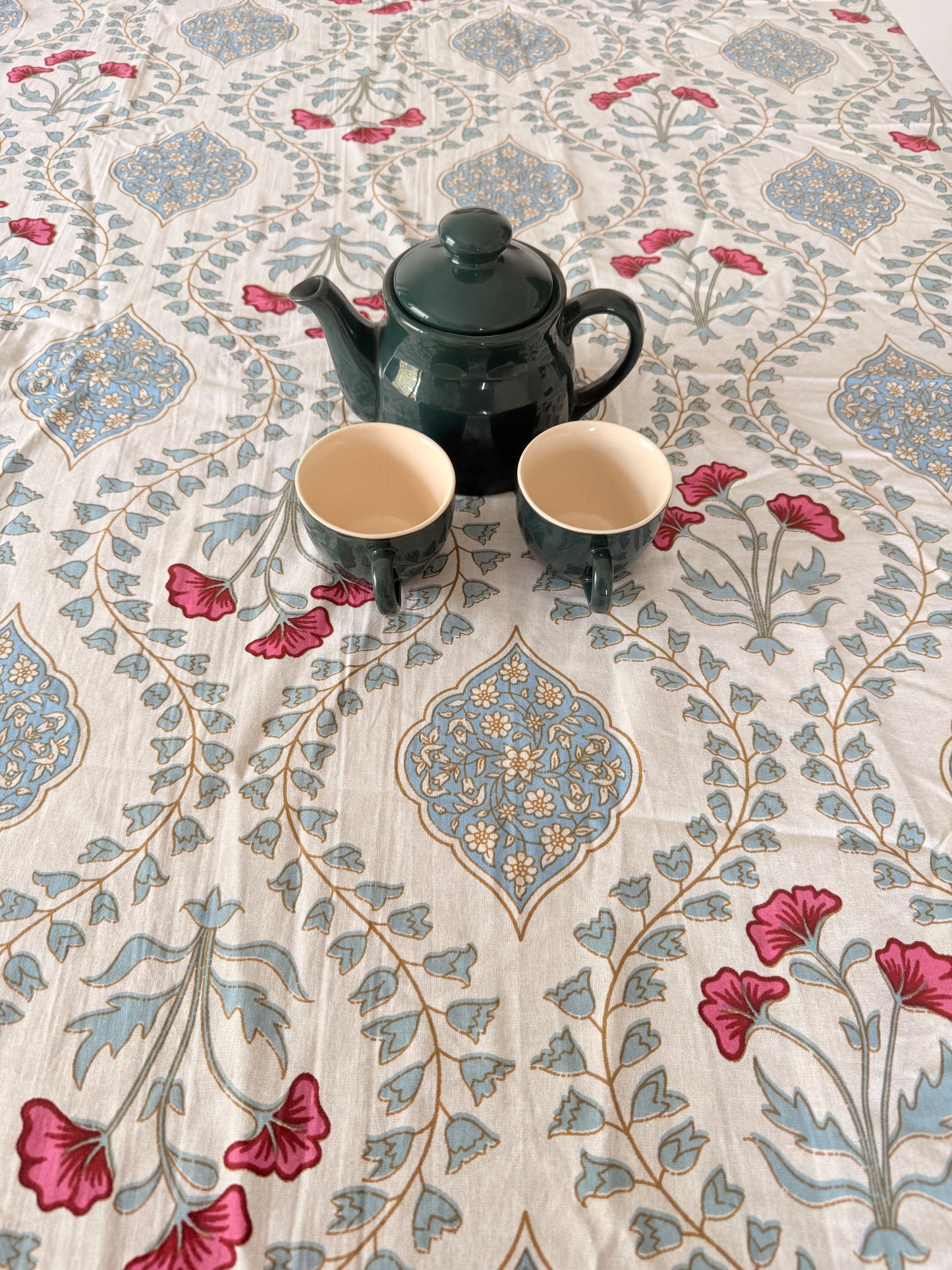 Pastel Blue Cotton Dining Table Covers