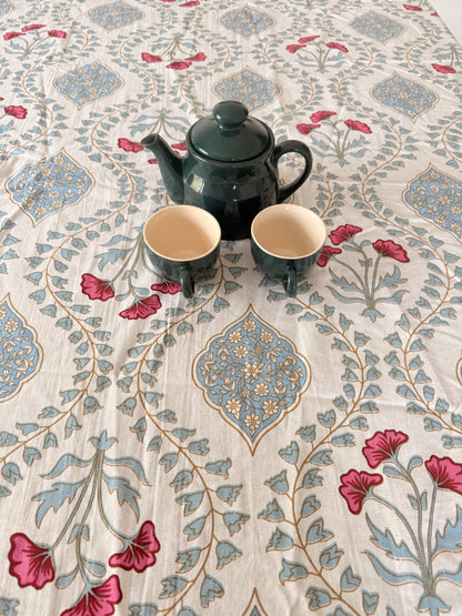 Pastel Blue Cotton Dining Table Covers