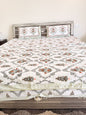 Green Chain Pomegranate Handblock Double Bedsheet