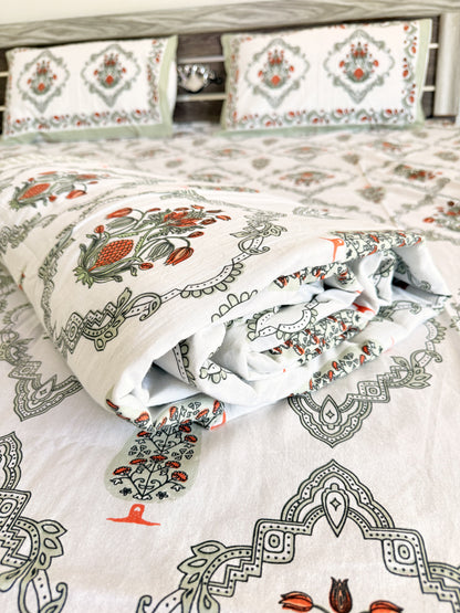 Green Chain Pomegranate Double Bed Dohar