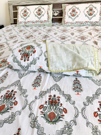 Green Chain Pomegranate Double Bed Dohar