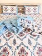 Blue Double Dohar and Double Bedsheet Set
