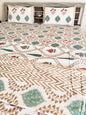 Brown Wave Handblock Double Bedsheet