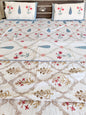 Pastel Blue Handblock Double Bedsheet