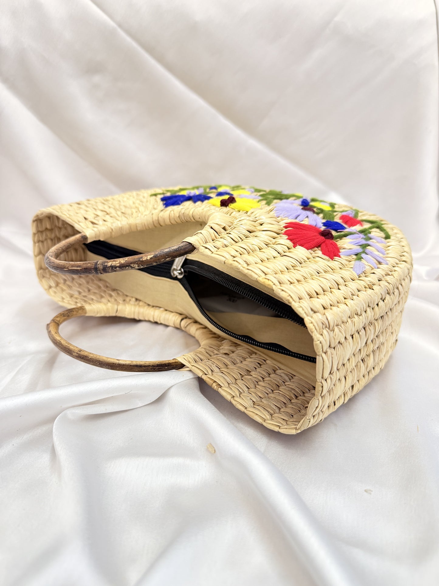 Multi-Floral U-Shaped Kauna Embroidery Bag