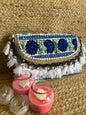 Blue Green Multi-Color Hand Embroidered Patchwork Sling Bag
