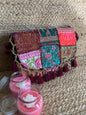 Magenta Multi-Color Hand Embroidered Patchwork Sling Bag