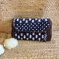 Women Dark Blue Ethnic Handblock Printed Zip Around Vegan Leather Wallet