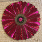 Pink Abstract Flower Handmade Glass Beaded Table Placemat
