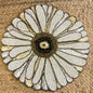 White Floral Abstract Glass Beaded Table Placemat