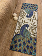 Blue Peacock Glass Beaded Table Runner (35 inch x 12 inch)