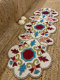 Multi Color Abstract Glass Beaded  Table Runner (35 inch x 12 inch)