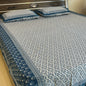Handblock Indigo Blue Cotton Double Bedsheet