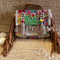Beige Tasseled Boho Sling Bag with Detachable Sling
