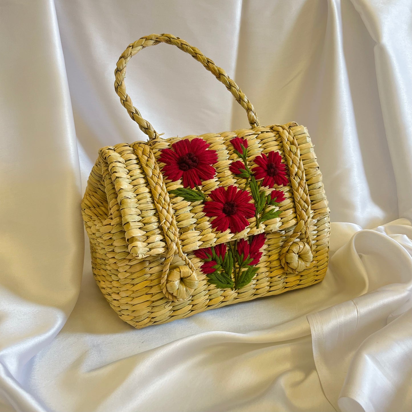 Maroon Daisy Kauna Embroidered Hand Bag