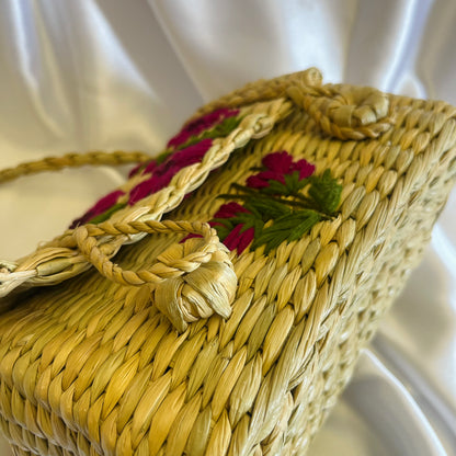 Maroon Daisy Kauna Embroidered Hand Bag