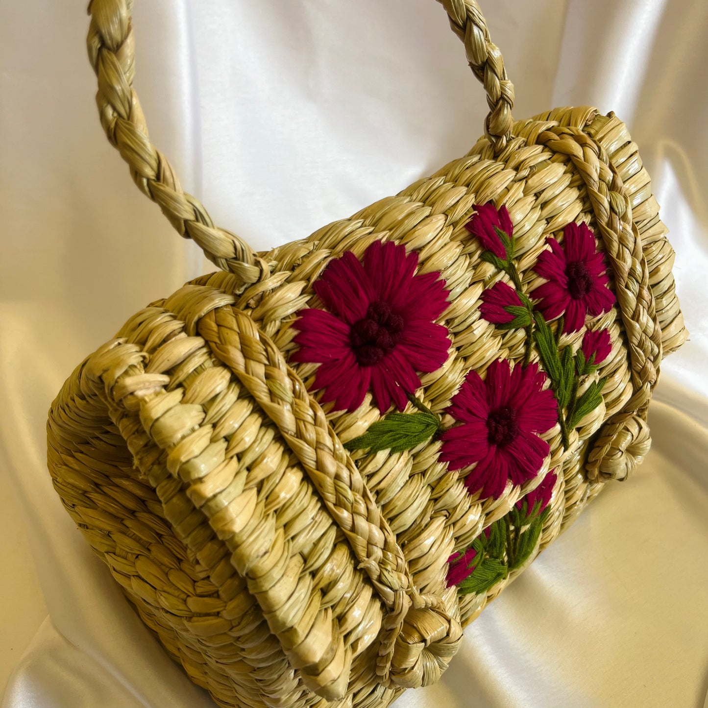 Maroon Daisy Kauna Embroidered Hand Bag