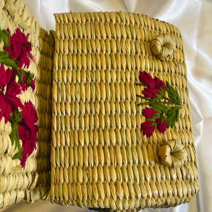 Maroon Daisy Kauna Embroidered Hand Bag
