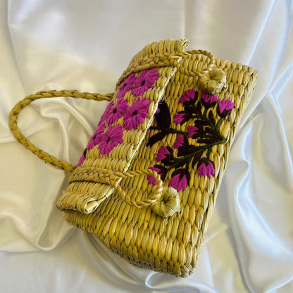 Kauna Grass Pretty Pink Embroidery Hand Bag