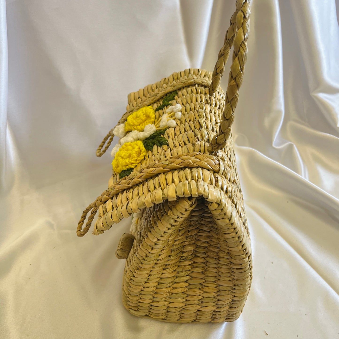 Yellow White Bunch Kauna grass Handmade Handbag
