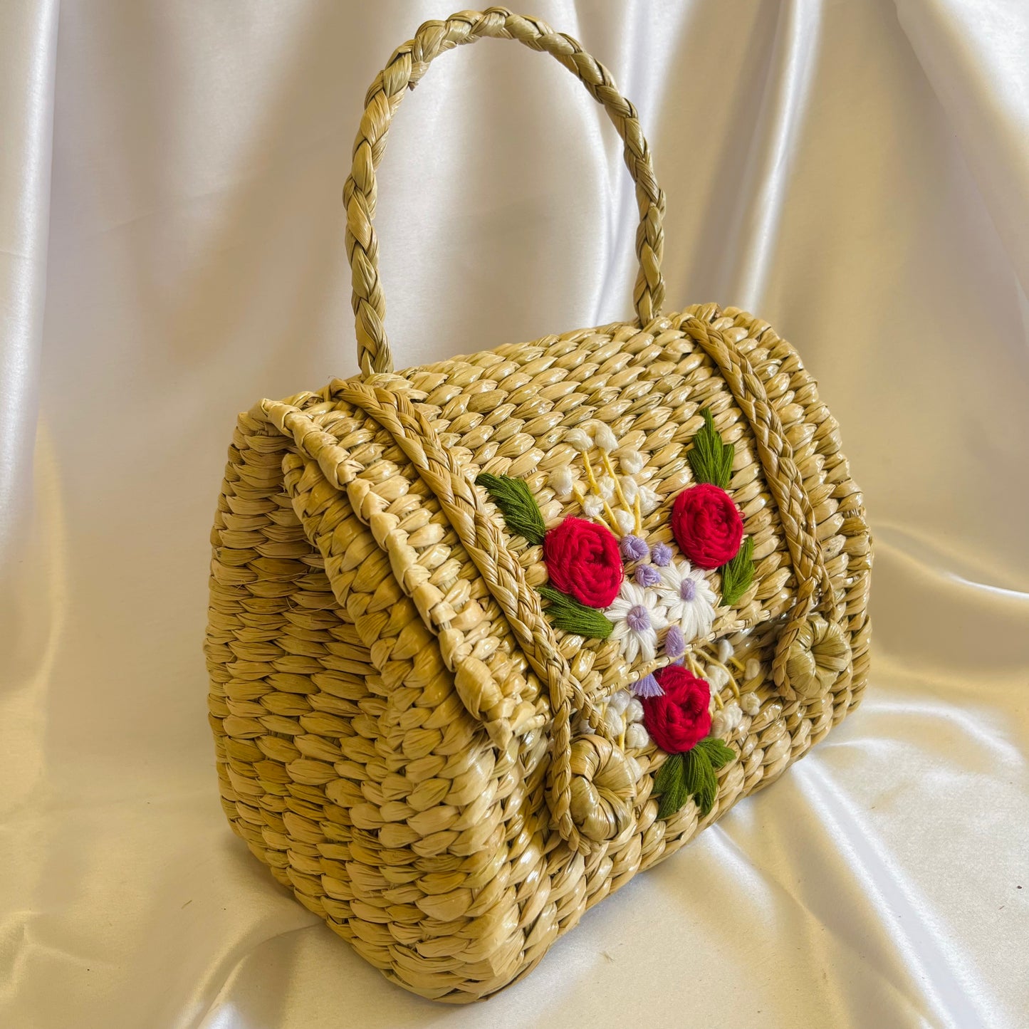 Bouquet  Florist Handmade Embroidery Kauna Grass Handbag