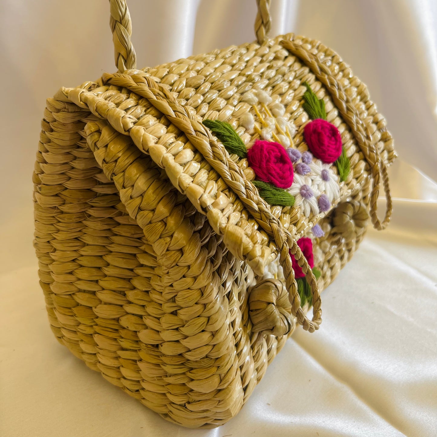 Bouquet  Florist Handmade Embroidery Kauna Grass Handbag