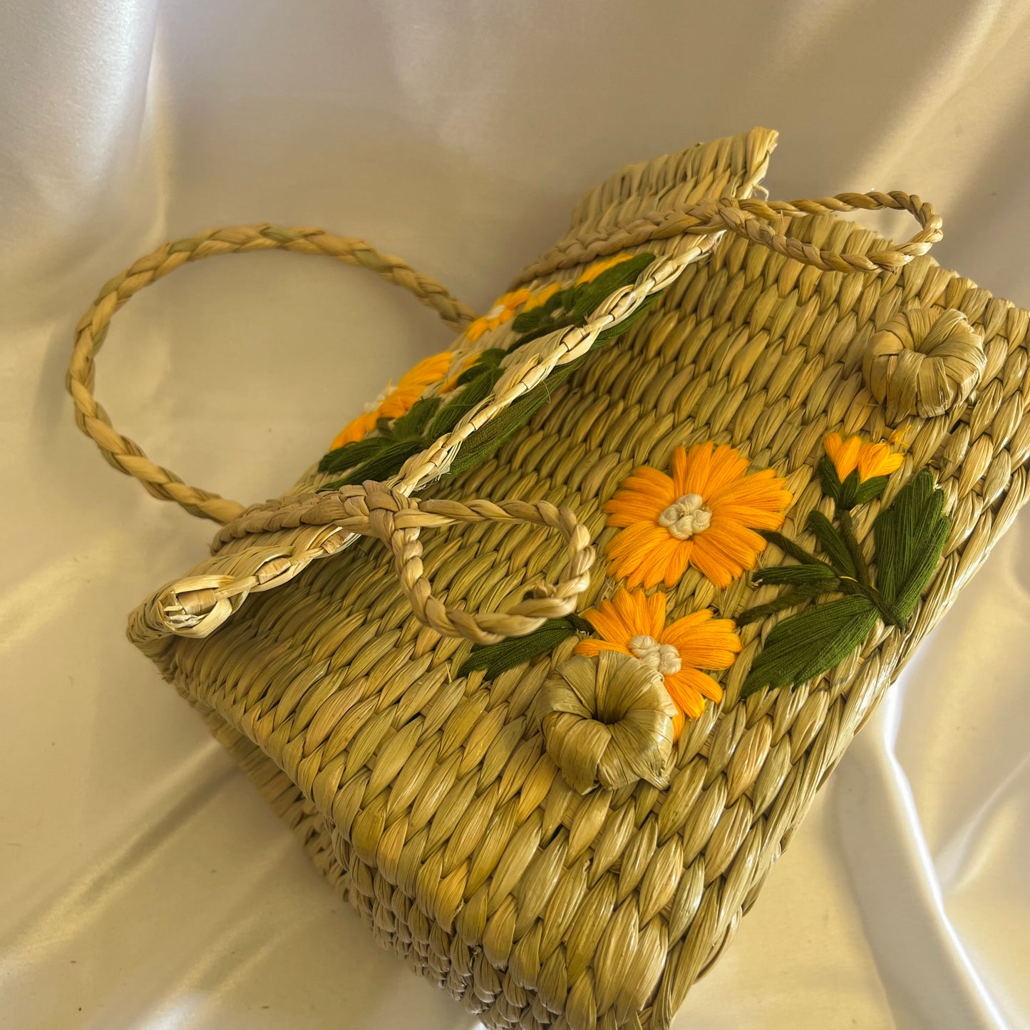 Yellow Floral Kauna Embroidery Handmade Handbag