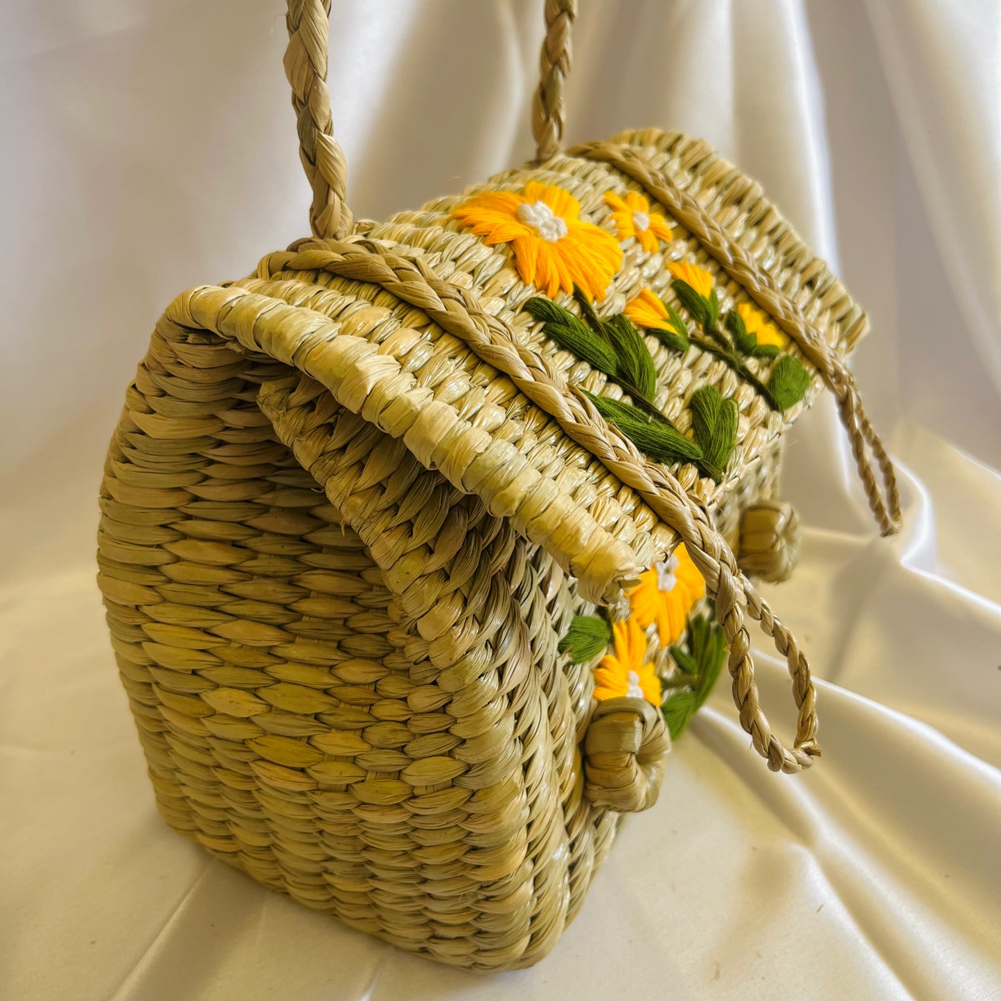 Yellow Floral Kauna Embroidery Handmade Handbag