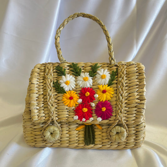 Multicolour Embroidery Kauna Grass Handcrafted Handbag