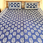Mehendi Abstract Indigo Cotton Bedsheet