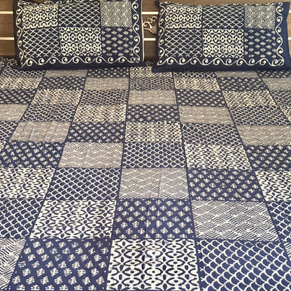 Square Cotton Indigo Bedsheet