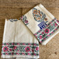 Pink Garden Handblock Waffle Cotton Towel Set