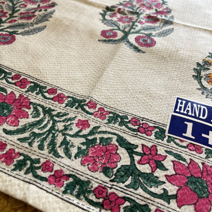 Pink Garden Handblock Waffle Cotton Towel Set