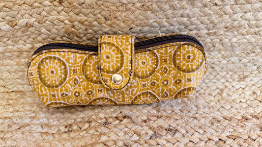 Yellow Geometric Goggle case