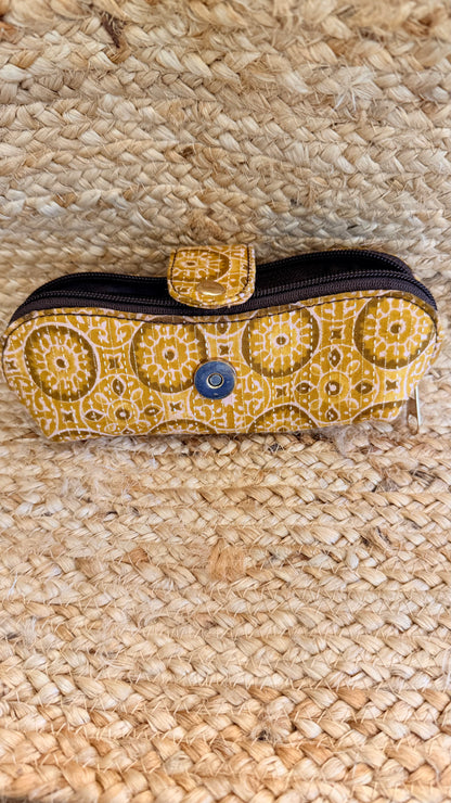 Yellow Geometric Goggle case