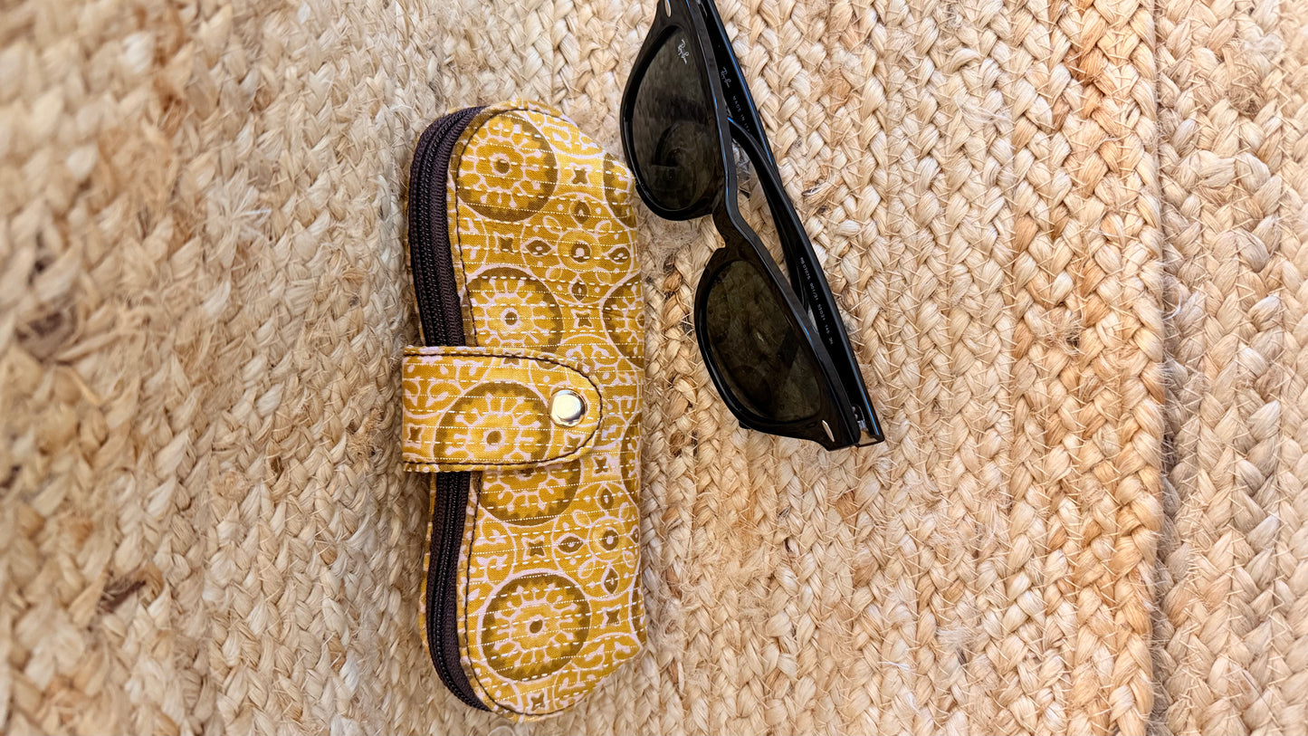 Yellow Geometric Goggle case