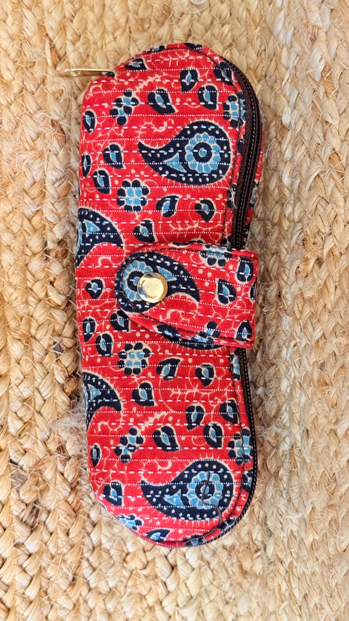 Red Floral Goggle case