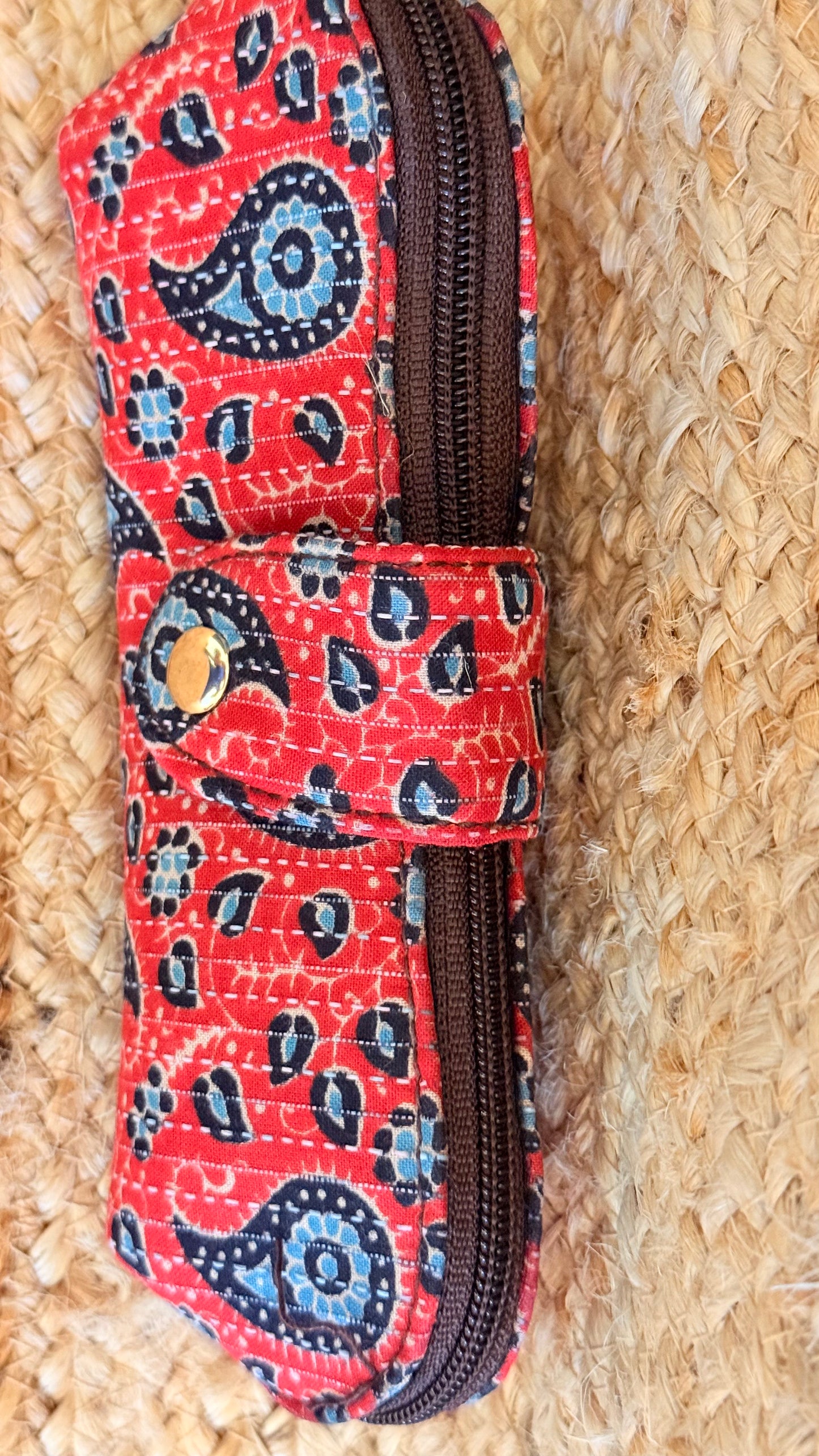 Red Floral Goggle case