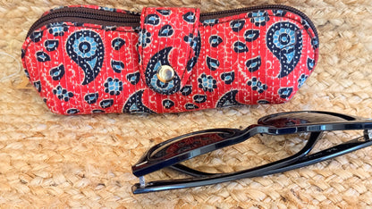Red Floral Goggle case