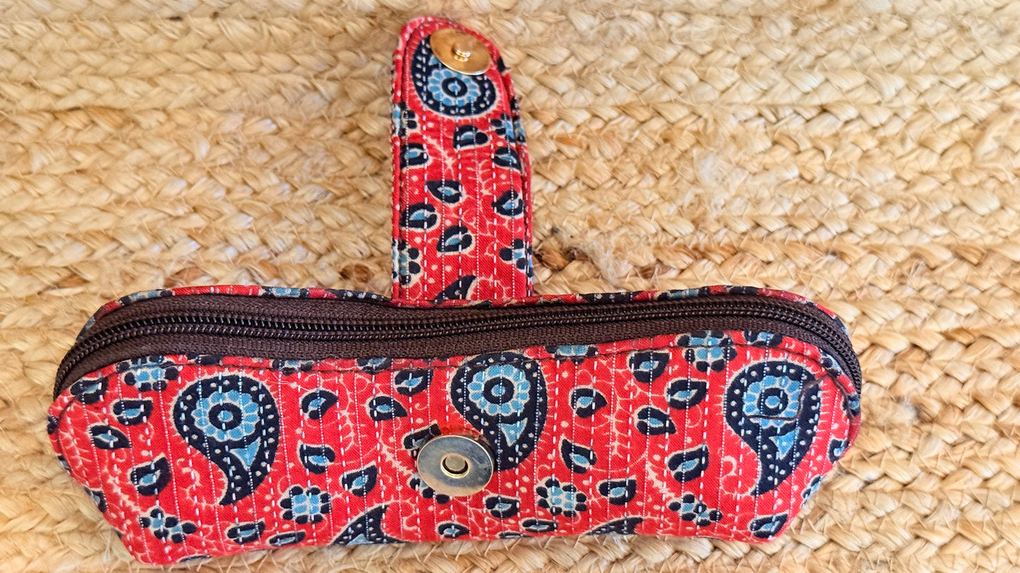 Red Floral Goggle case