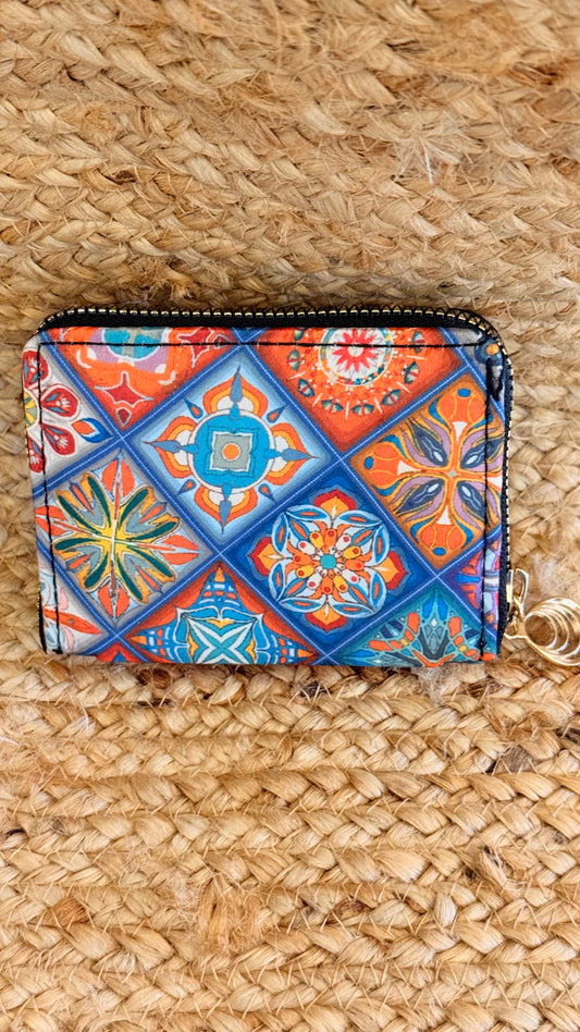 Orange Blue Compact Wallet