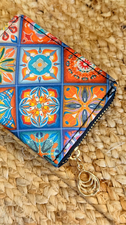 Orange Blue Compact Wallet